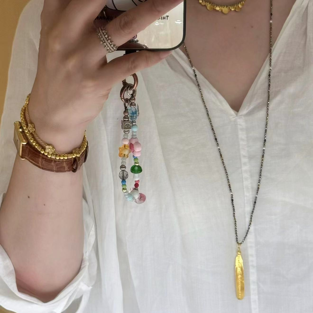 Boho Hand‑Textured Gold Ore Bar Pendant Necklace - floysun