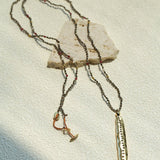 Boho Hand‑Textured Gold Ore Bar Pendant Necklace - floysun
