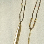 Boho Hand‑Textured Gold Ore Bar Pendant Necklace - floysun