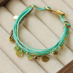 Boho Multi-Layer Woven Cord Beaded Bracelet - floysun
