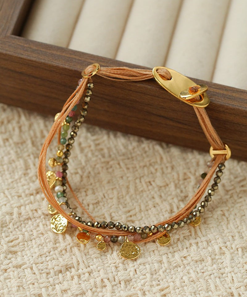 Boho Multi-Layer Woven Cord Beaded Bracelet - floysun