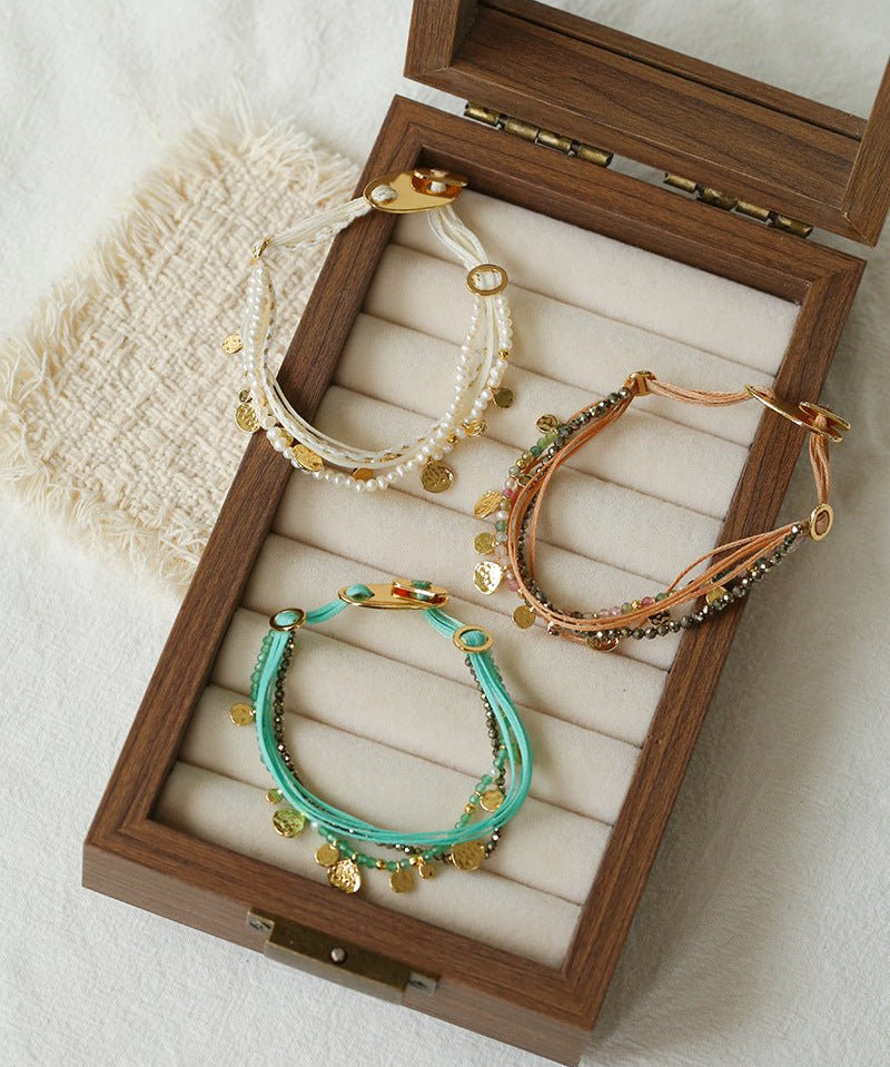 Boho Multi-Layer Woven Cord Beaded Bracelet - floysun