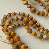 Boho Natural Picture Jasper Tassel Pendant Necklace - floysun