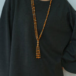 Boho Natural Picture Jasper Tassel Pendant Necklace - floysun