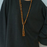 Boho Natural Picture Jasper Tassel Pendant Necklace - floysun