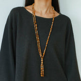 Boho Natural Picture Jasper Tassel Pendant Necklace - floysun