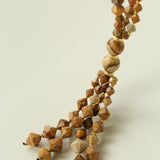 Boho Natural Picture Jasper Tassel Pendant Necklace - floysun