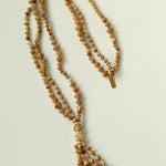 Boho Natural Picture Jasper Tassel Pendant Necklace - floysun