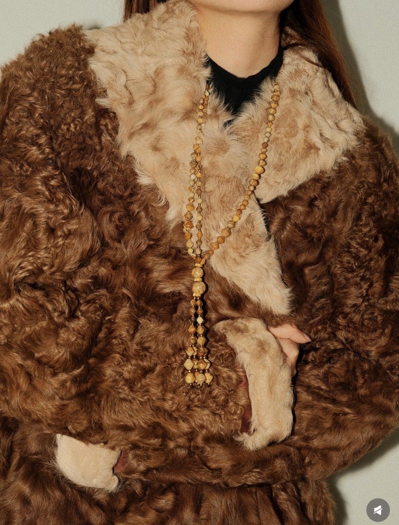 Boho Natural Picture Jasper Tassel Pendant Necklace - floysun