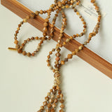 Boho Natural Picture Jasper Tassel Pendant Necklace - floysun