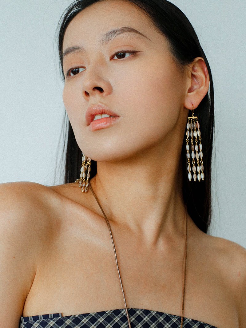 Boho Style Natural Shell Tassel Dangle Earrings - floysun