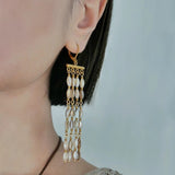 Boho Style Natural Shell Tassel Dangle Earrings - floysun
