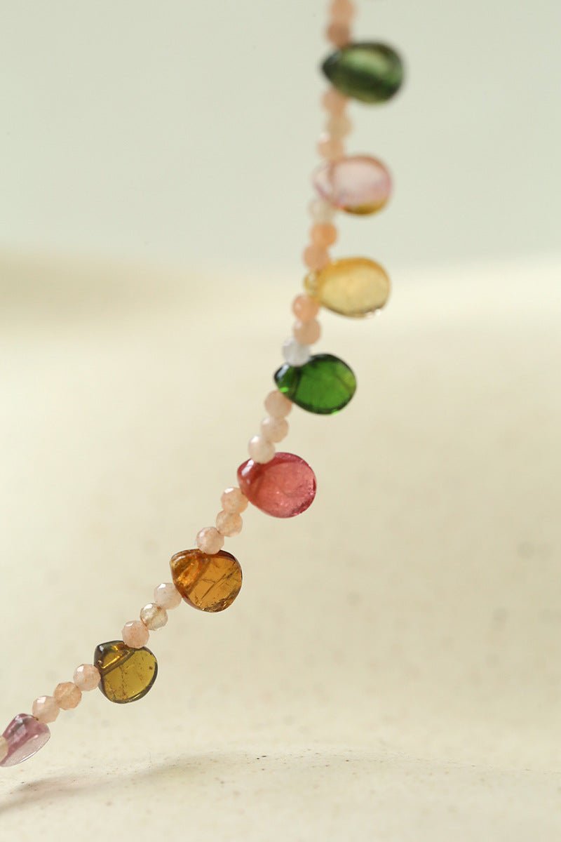 Boho Vintage Colorful Teardrop Natural Tourmaline Bracelet - floysun