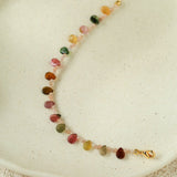 Boho Vintage Colorful Teardrop Natural Tourmaline Bracelet - floysun