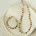 Boho Vintage Colorful Teardrop Natural Tourmaline Bracelet - floysun