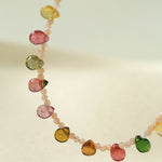 Boho Vintage Colorful Teardrop Natural Tourmaline Bracelet - floysun