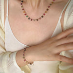 Boho Vintage Colorful Teardrop Natural Tourmaline Bracelet - floysun
