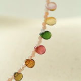 Boho Vintage Colorful Teardrop Natural Tourmaline Necklace - floysun