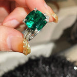 Bold Double Pavé Emerald Statement Ring - floysun