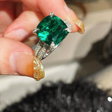 Bold Double Pavé Emerald Statement Ring - floysun