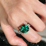 Bold Double Pavé Emerald Statement Ring - floysun