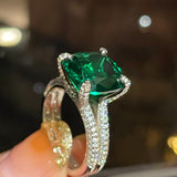Bold Double Pavé Emerald Statement Ring - floysun