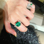 Bold Double Pavé Emerald Statement Ring - floysun