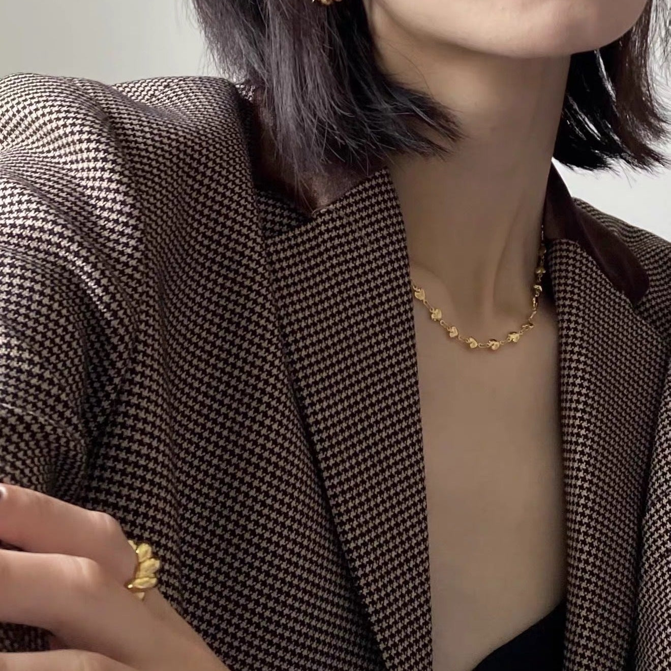 Bold Rebellious Heart Pendant Necklace - 18K Gold Plated Heavy Chunky Link Chain Choker - floysun