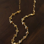 Bold Rebellious Heart Pendant Necklace - 18K Gold Plated Heavy Chunky Link Chain Choker - floysun