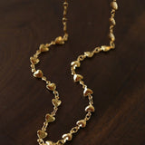 Bold Rebellious Heart Pendant Necklace - 18K Gold Plated Heavy Chunky Link Chain Choker - floysun
