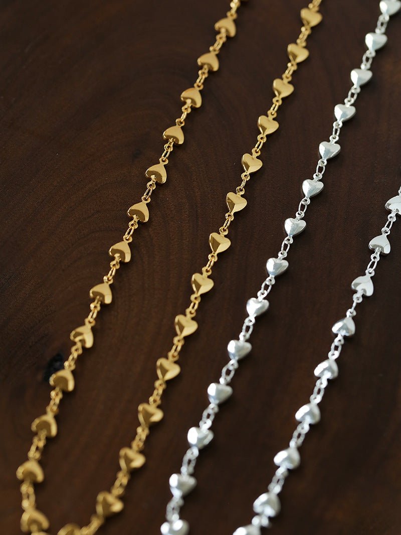 Bold Rebellious Heart Pendant Necklace - 18K Gold Plated Heavy Chunky Link Chain Choker - floysun