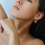 “Born to Shine” Garnet Elephant Earrings - Gold - floysun