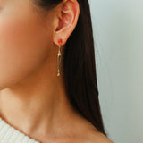 Bottle - Inspired Red Agate Drop Earrings - floysun