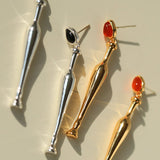 Bottle - Inspired Red Agate Drop Earrings - floysun