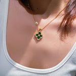 Boucheron - Inspired Four - Leaf Clover Necklaces – Green Onyx - floysun