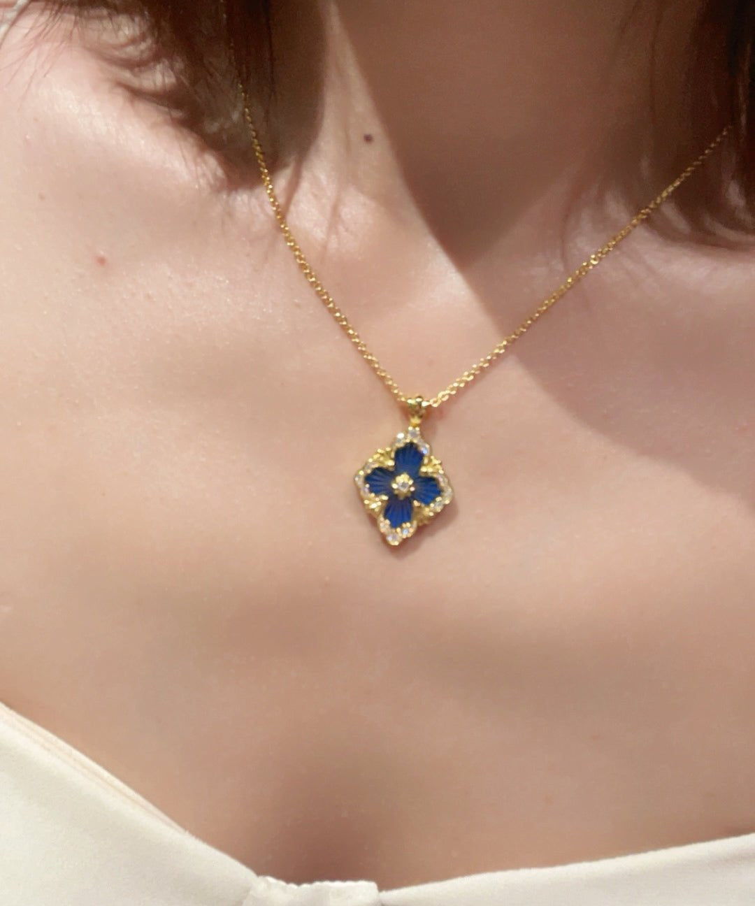 Boucheron - Inspired Four - Leaf Clover Necklaces – Red Carnelian / Black Onyx / Green Onyx / Blue Chalcedony - floysun