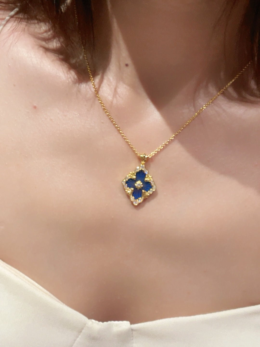 Boucheron - Inspired Four - Leaf Clover Necklaces – Red Carnelian / Black Onyx / Green Onyx / Blue Chalcedony - floysun
