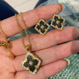 Boucheron - Inspired Four - Leaf Clover Necklaces – Red Carnelian / Black Onyx / Green Onyx / Blue Chalcedony - floysun