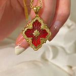 Boucheron - Inspired Four - Leaf Clover Necklaces – Red Carnelian / Black Onyx / Green Onyx / Blue Chalcedony - floysun