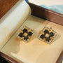 Boucheron - Inspired Four - Leaf Clover Stud Earrings – Black Onyx - floysun