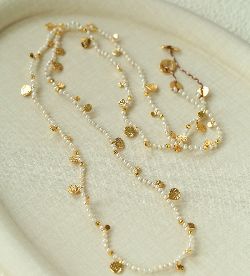 Boundless Spirit Handwoven Mini Pearl Necklace - Freshwater Pearls - floysun
