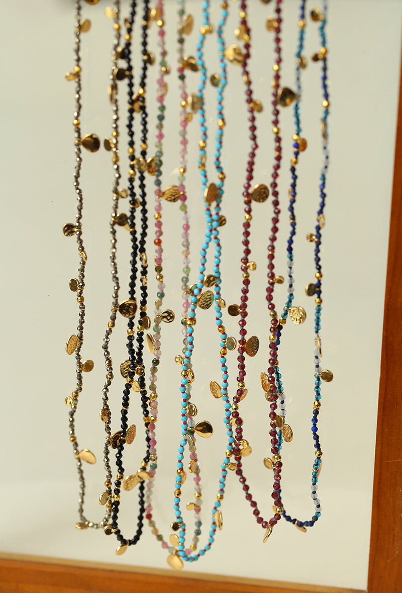 Boundless Spirit Woven Natural Stone Long Necklace - Pyrite - floysun