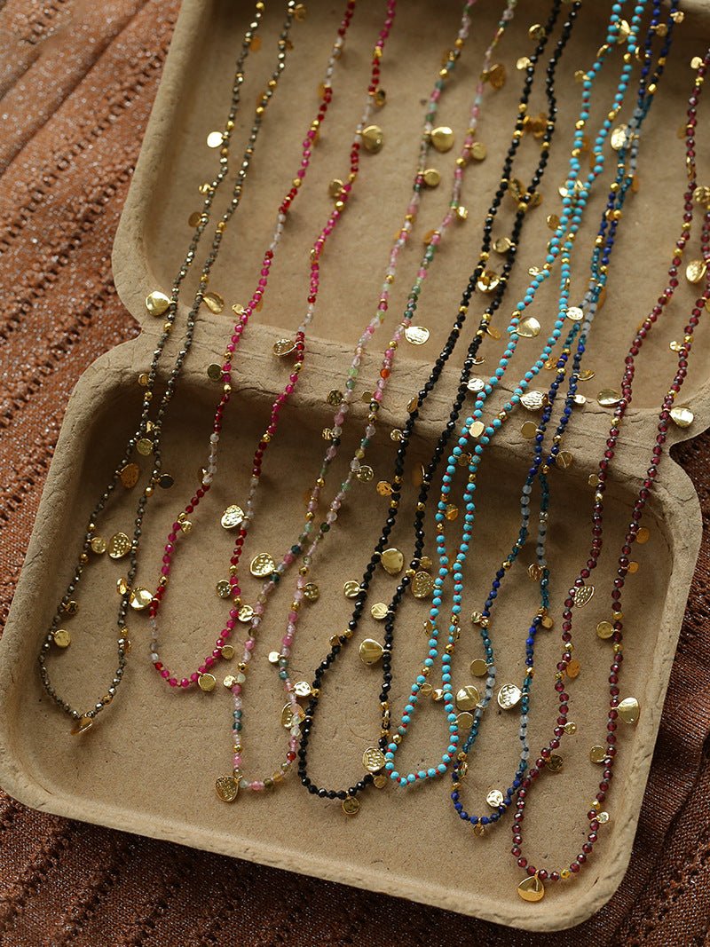 Boundless Spirit Woven Natural Stone Long Necklace - Pyrite - floysun