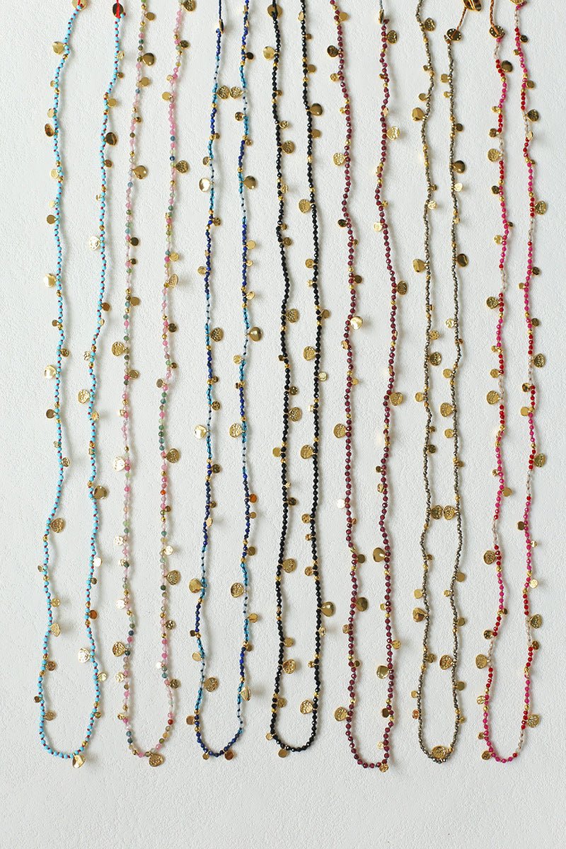 Boundless Spirit Woven Natural Stone Long Necklace - Pyrite - floysun