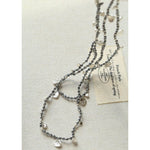 Boundless Spirit Woven Natural Stone Long Necklace – Silver Accents with Faceted Hematite Beads - floysun