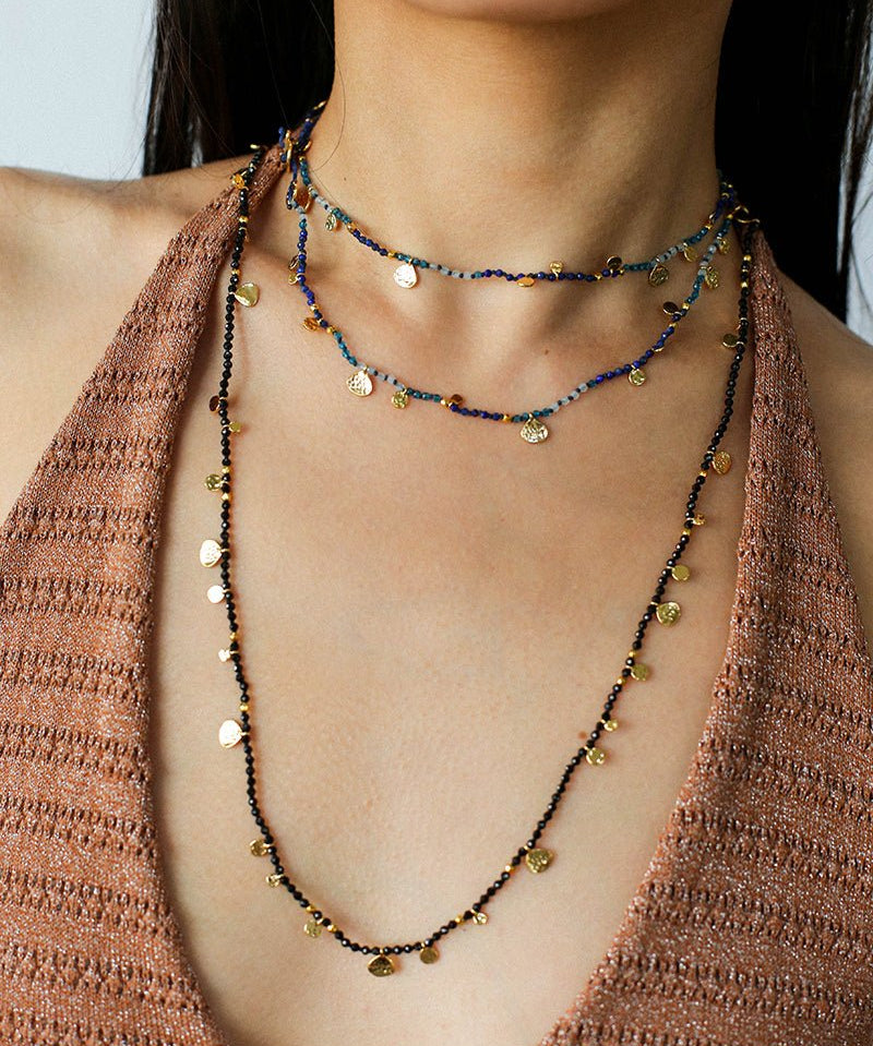 Boundless Spirit Woven Natural Stone Necklace - Black Spinel - floysun