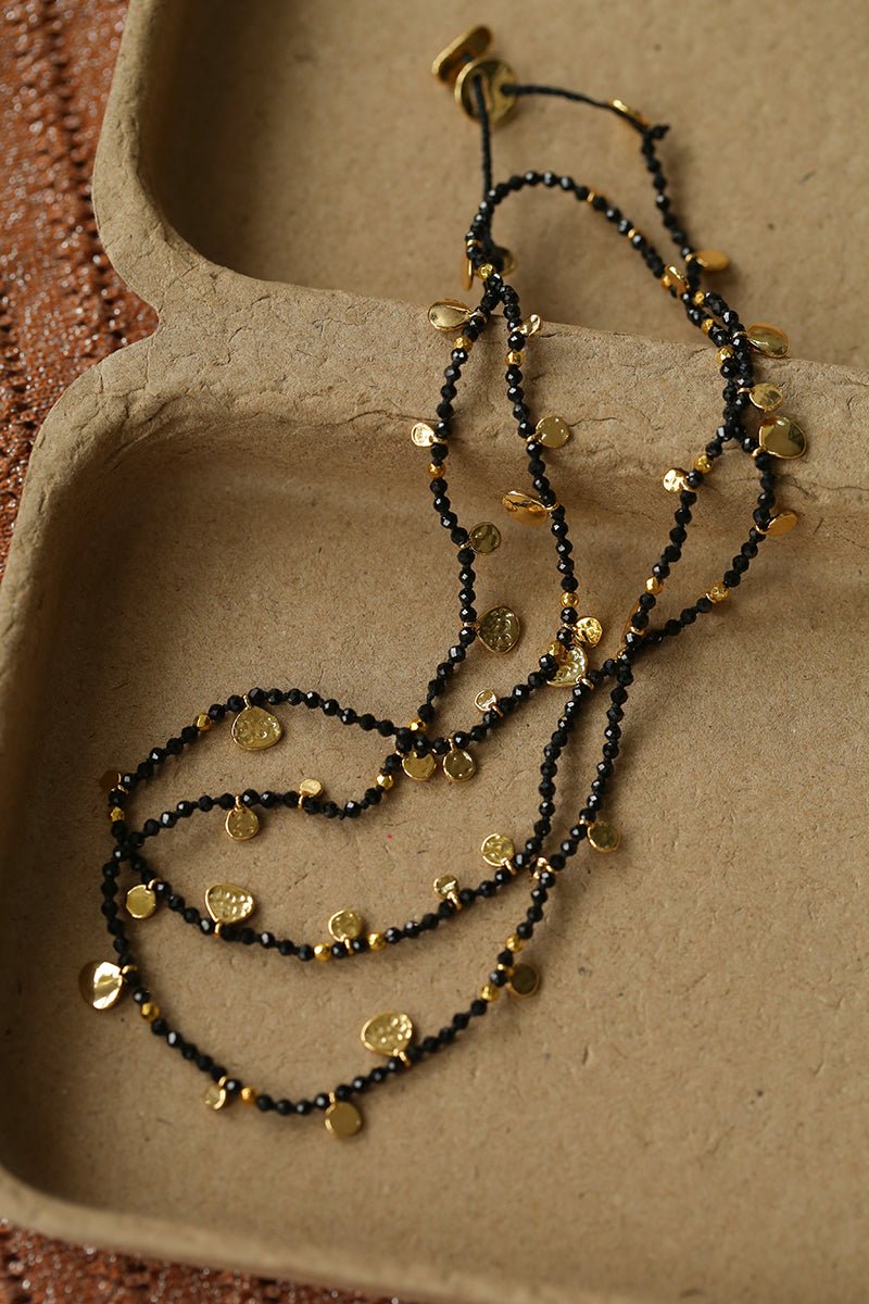 Boundless Spirit Woven Natural Stone Necklace - Black Spinel - floysun