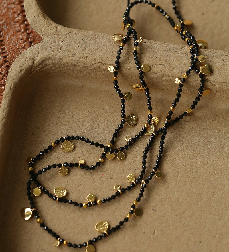 Boundless Spirit Woven Natural Stone Necklace - Black Spinel - floysun