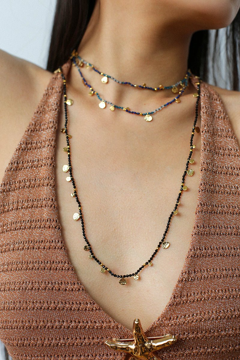 Boundless Spirit Woven Natural Stone Necklace - Black Spinel - floysun