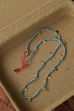 Boundless Spirit Woven Natural Stone Necklace - Blue Turquoise - floysun